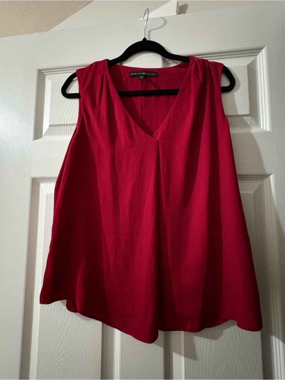 White House black market maroon red sleeveless blouse